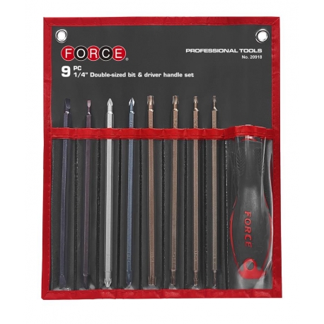 9pc 1/4" Double-sized Bit & Spinner Handle Set